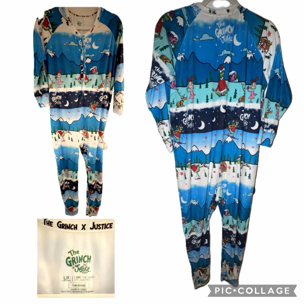 Justice Blue Grinch Kids Pajama Set